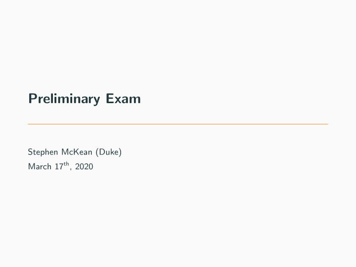 preliminary exam