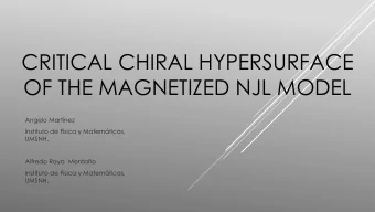 OF THE MAGNETIZED NJL MODEL  Angelo Martnez  Instituto de Fsica y Matemticas,  UMSNH.