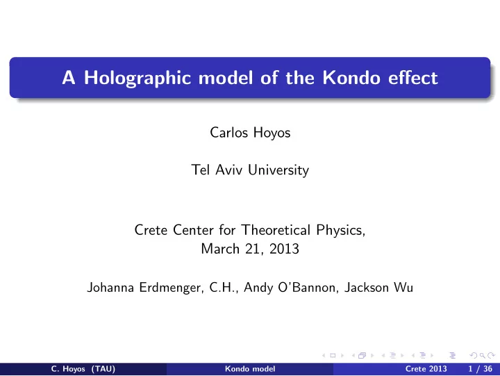 a holographic model of the kondo effect