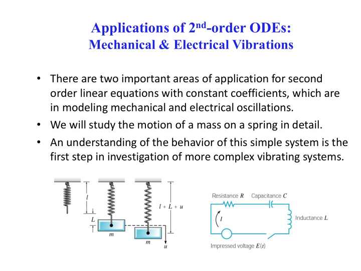 applications of 2 nd order odes