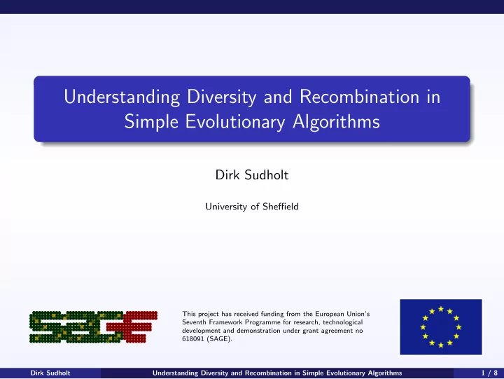 understanding diversity and recombination in simple