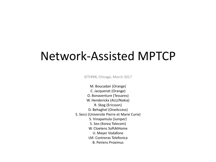 network assisted mptcp