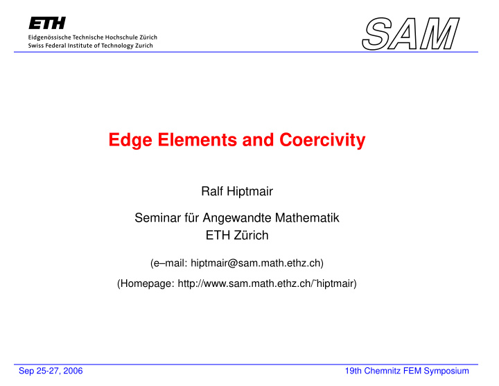 edge elements and coercivity