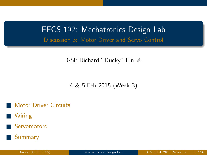 eecs 192 mechatronics design lab