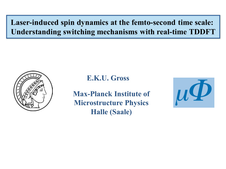 laser induced spin dynamics at the femto second time