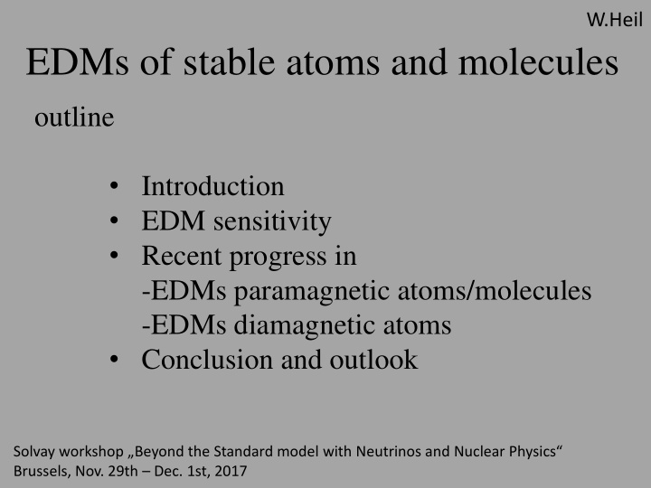 edms of stable atoms and molecules