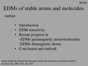 EDMs of stable atoms and molecules  outline  Introduction  EDM sensitivity  Recent