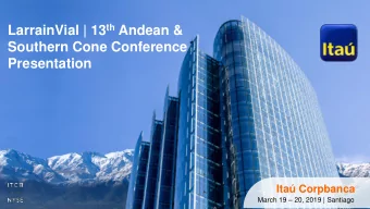 Southern Cone Conference  Presentation  Ita Corpbanca March 19  20, 2019 | Santiago