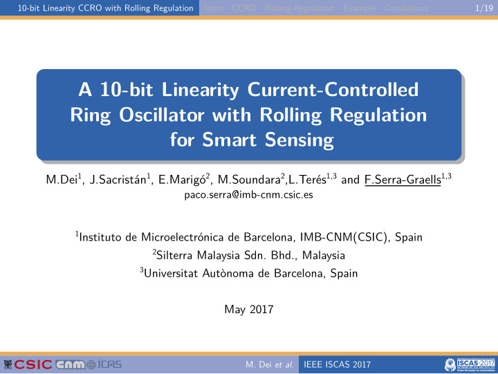 a 10 bit linearity current controlled ring oscillator