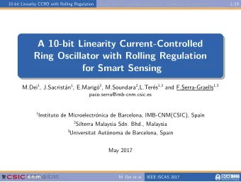 A 10-bit Linearity Current-Controlled  Ring Oscillator with Rolling Regulation  for Smart Sensing