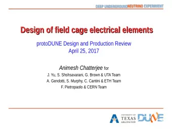 Design of field cage electrical elements  Design of field cage electrical elements  protoDUNE