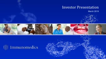 Investor Presentation  March 2019  1  Forward-Looking Statements  This presentation, in addition to