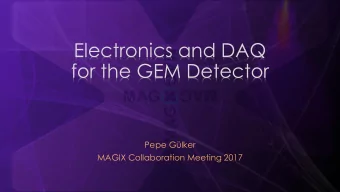 Electronics and DAQ  for the GEM Detector  Pepe Glker  MAGIX Collaboration Meeting 2017  2