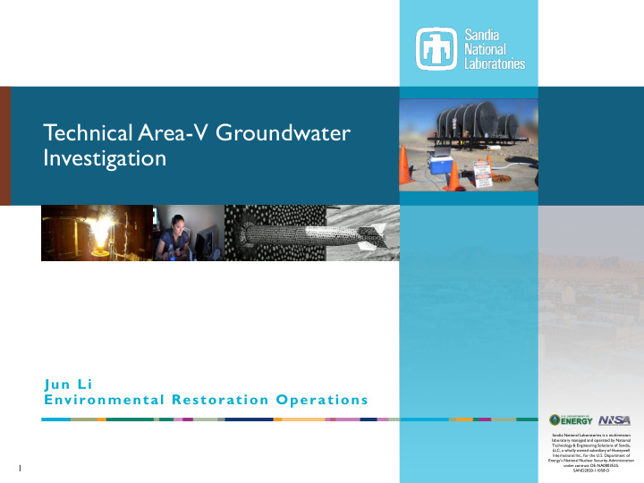 technical area v groundwater investigation