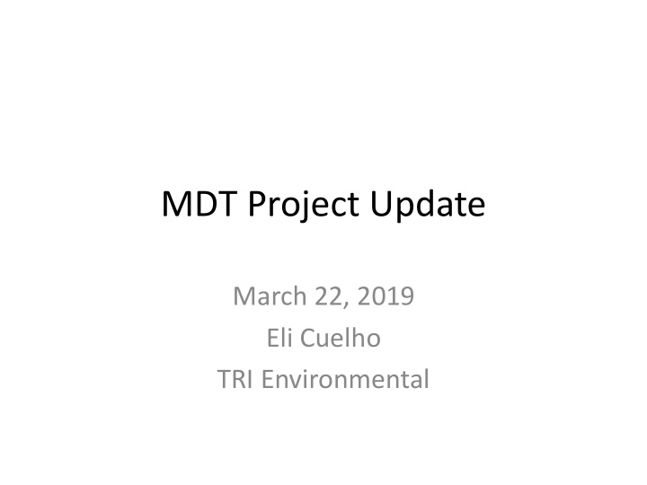 mdt project update