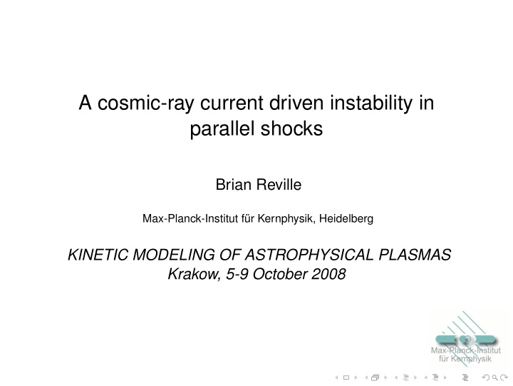 a cosmic ray current driven instability in parallel shocks