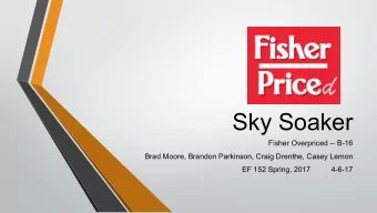 Sky Soaker  Fisher Overpriced -- B-16  Brad Moore, Brandon Parkinson, Craig Drenthe, Casey Lemon