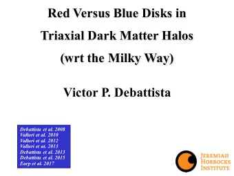 Red Versus Blue Disks in  Triaxial Dark Matter Halos  (wrt the Milky Way)  Victor P. Debattista