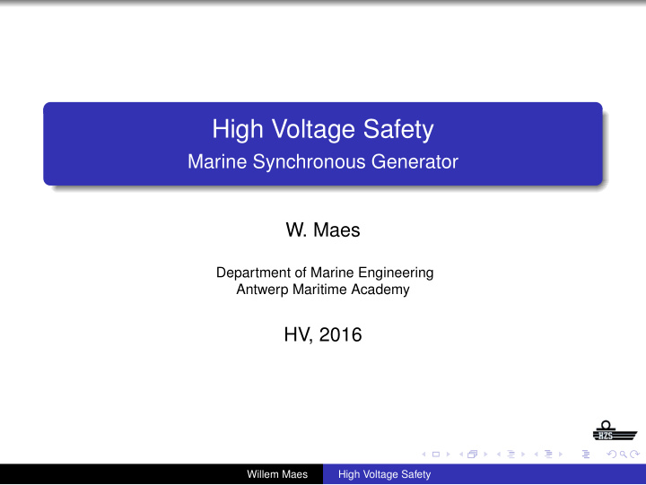 high voltage safety