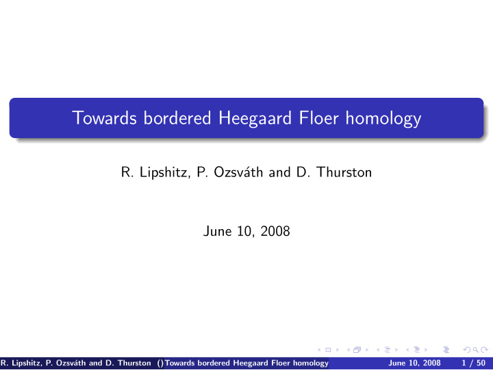towards bordered heegaard floer homology