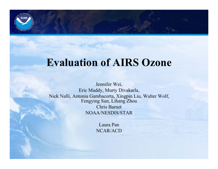 evaluation of airs ozone