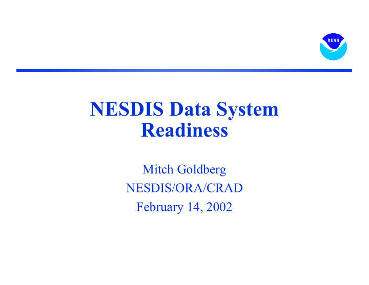 nesdis data system readiness