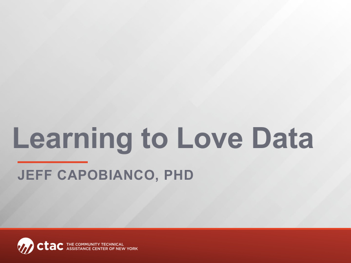 learning to love data