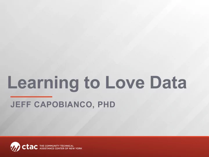 learning to love data