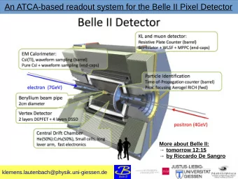 An ATCA-based readout system for the Belle II Pixel Detector  More about Belle II:   tomorrow