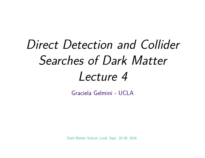direct detection and collider searches of dark matter