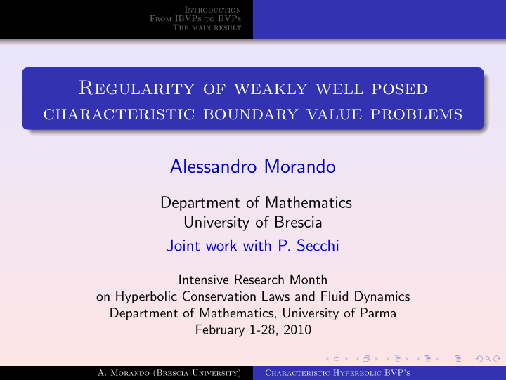 regularity of weakly well posed characteristic boundary