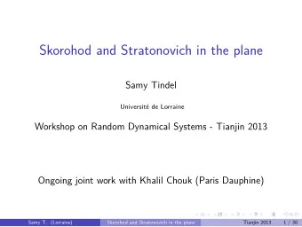 Skorohod and Stratonovich in the plane  Samy Tindel  Universit de Lorraine  Workshop on Random