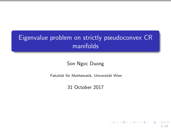eigenvalue problem on strictly pseudoconvex cr manifolds