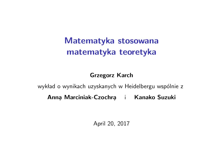 matematyka stosowana matematyka teoretyka