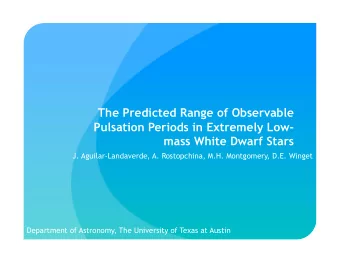 The Predicted Range of Observable  Pulsation Periods in Extremely Low- mass White Dwarf Stars  J.