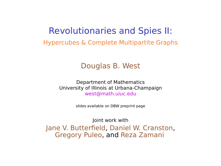 revolutionaries and spies ii