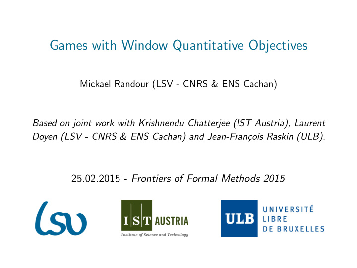 games with window quantitative objectives