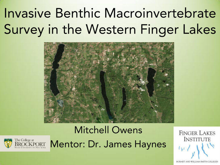 invasive benthic macroinvertebrate survey in the western