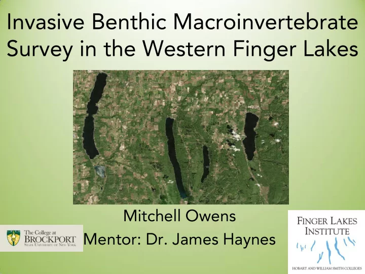 invasive benthic macroinvertebrate survey in the western