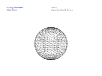 Drawing on the Web  WebGL  CSCI-UA 380  Drawing in 3D with Three.js  Drawing on the Web  WebGL