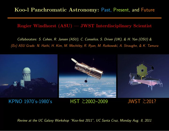 koo l panchromatic astronomy past present and future
