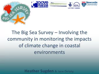 The Big Sea Survey  Involving the  community in monitoring the impacts  of climate change in