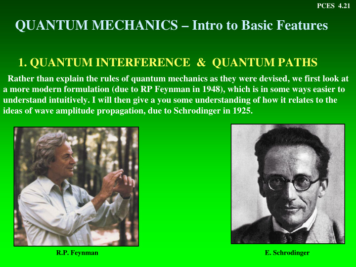 quantum mechanics intro to basic features