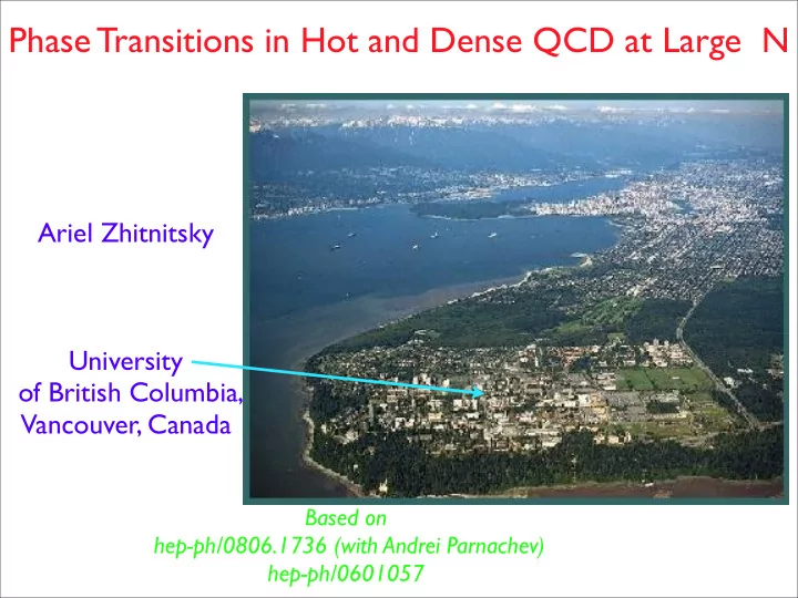 phase transitions in hot and dense qcd at large n