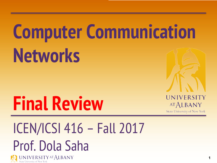 computer communication networks final review