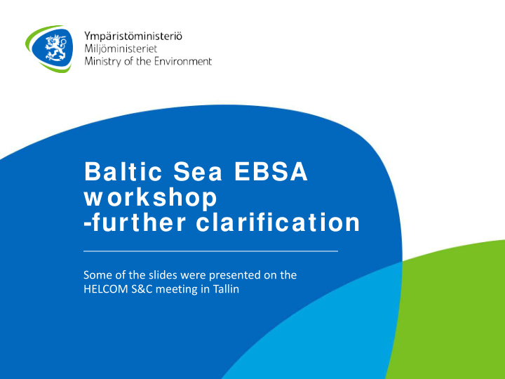 baltic sea ebsa workshop further clarification