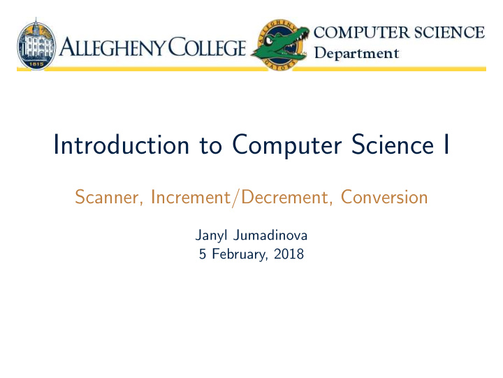 introduction to computer science i