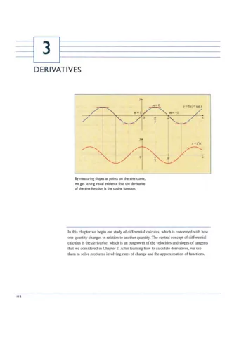 3  DERIVATIVES By measuring  slopes at points on the sine curve,  we get strong visual evidence