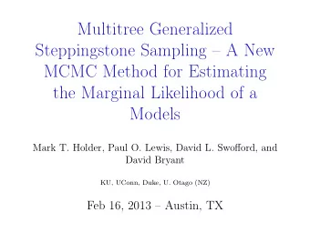 Multitree Generalized  Steppingstone Sampling  A New  MCMC Method for Estimating  the Marginal