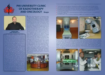 PHI UNIVERSITY CLINIC  Three linear accelerators, in excellent condition, and construction of